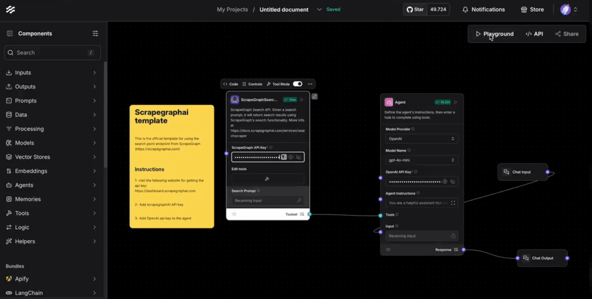 Langflow ScrapeGraphAI Integration