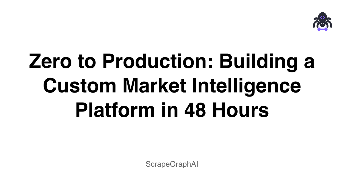 Zero to Production: Building a Custom Market Intelligence Platform in 48 Hours