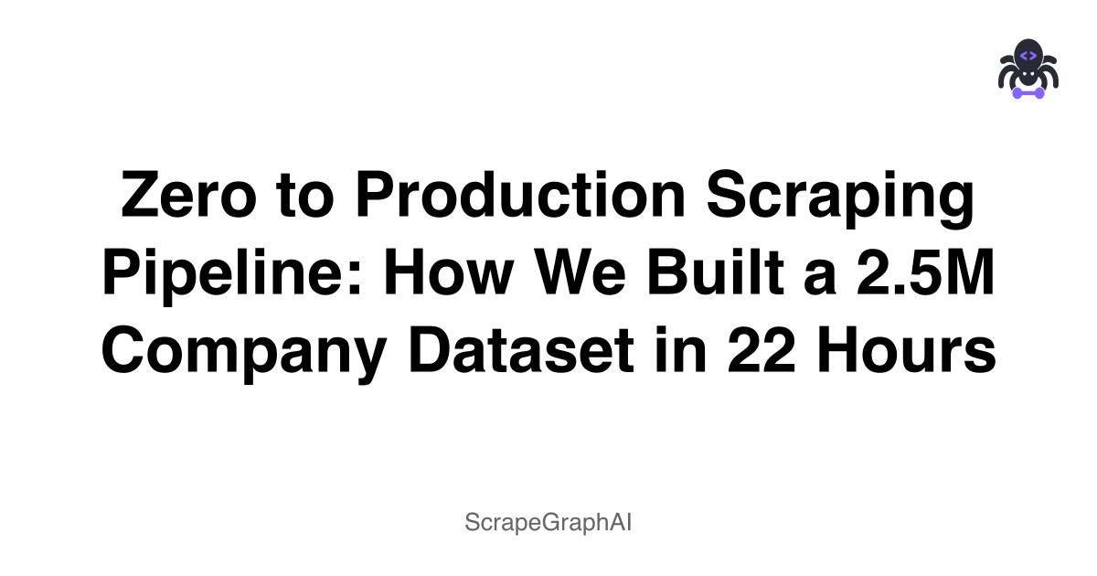 'Zero to Production Scraping Pipeline: How We Built a 2.5M Company Dataset